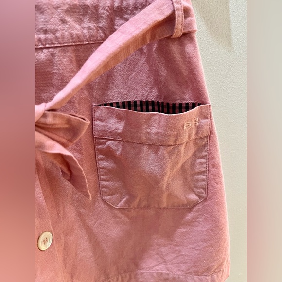 Sonia Rykiel Paris Cotton Oxford Pink Short Sleeve Shirtdress Girls Size 8 - Picture 4 of 8